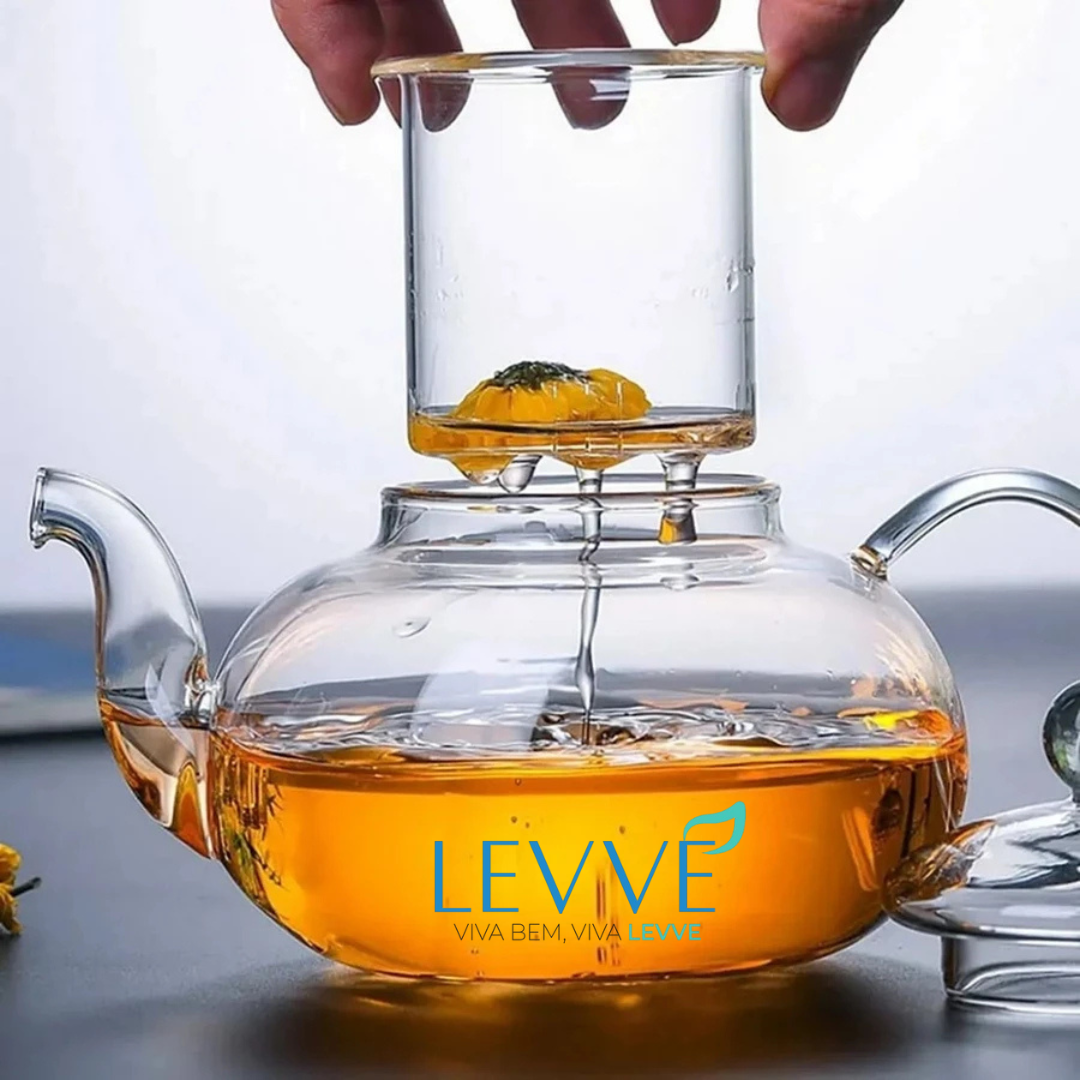 🫖 CHALEVVE – A Chaleira de Vidro com Infusor que Transforma o Seu Chá em um Ritual de Bem-Estar