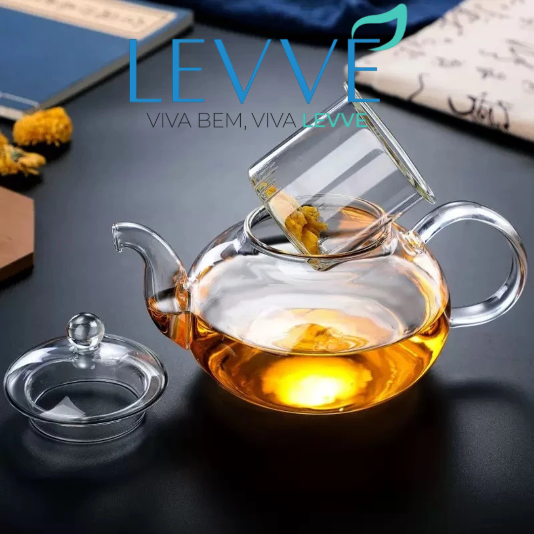 🫖 CHALEVVE – A Chaleira de Vidro com Infusor que Transforma o Seu Chá em um Ritual de Bem-Estar