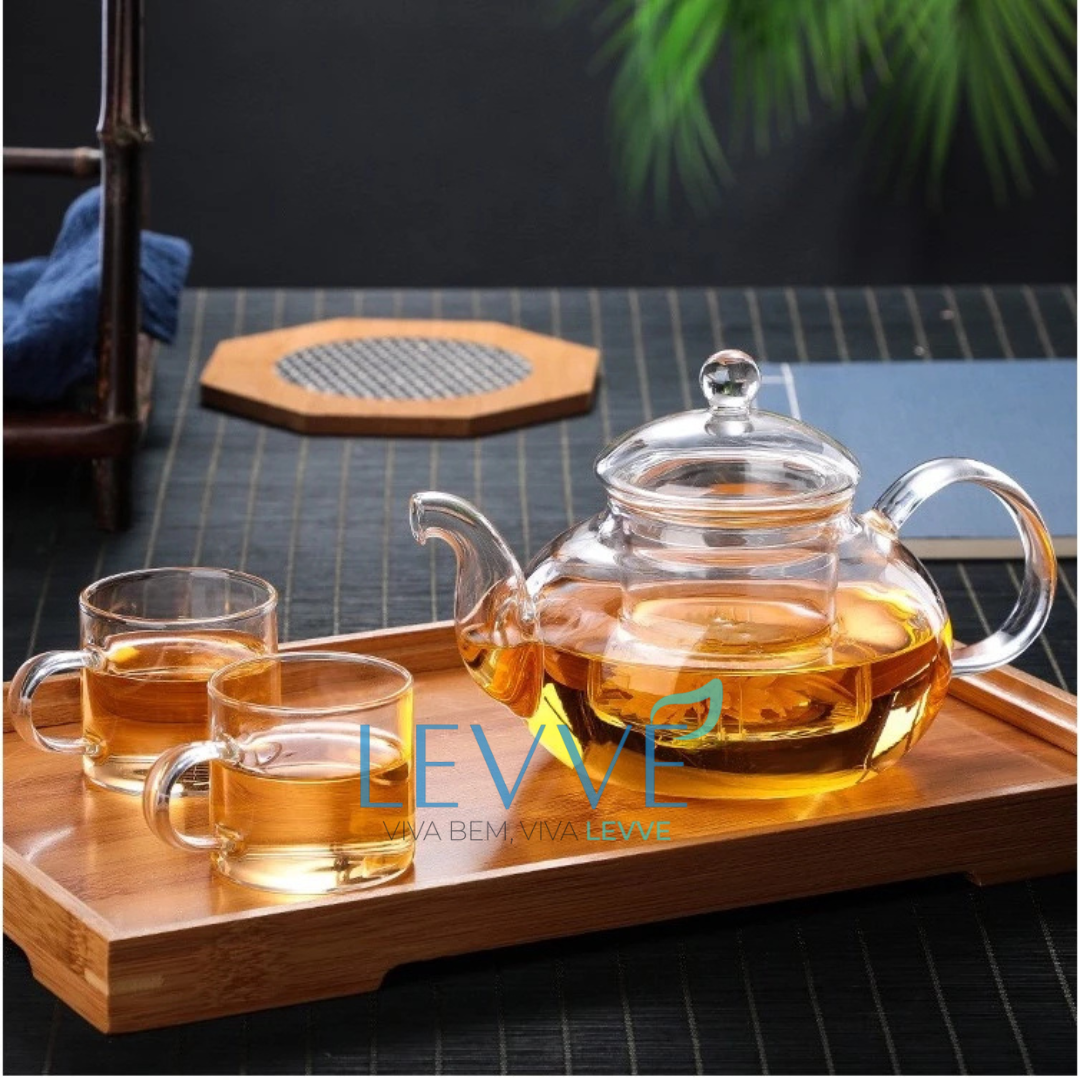 🫖 CHALEVVE – A Chaleira de Vidro com Infusor que Transforma o Seu Chá em um Ritual de Bem-Estar