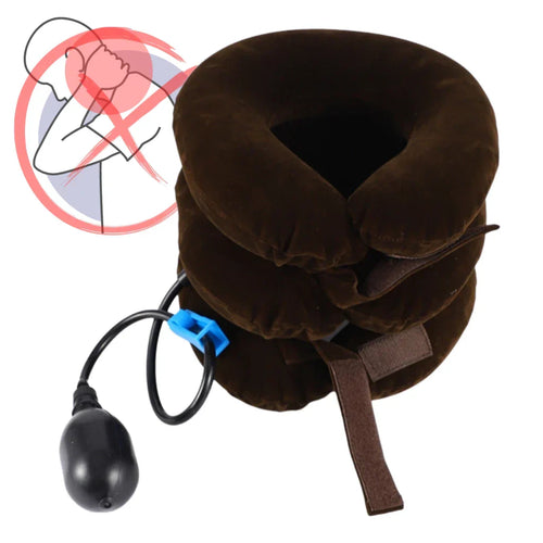 Colar Tração Cervical Almofada Inflável Portátil Massagem