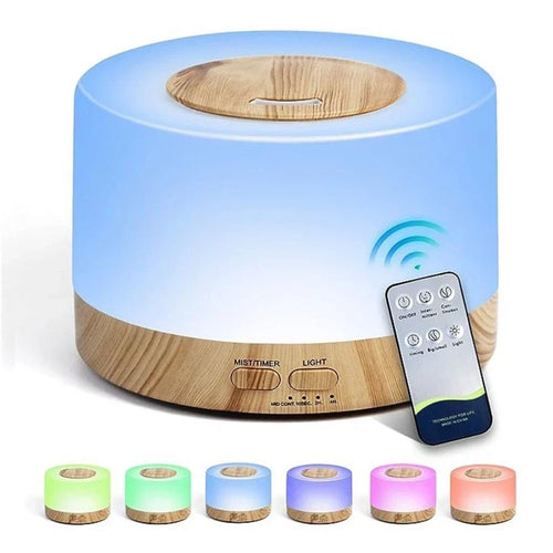 Difusor De Aroma Umidificador LED De Madeira 500ml