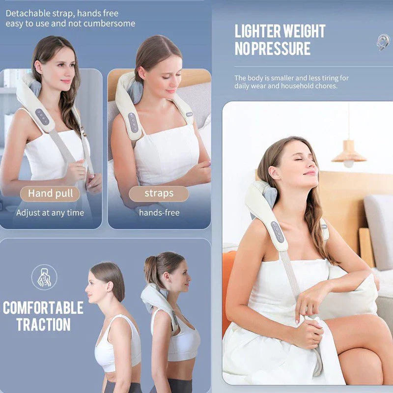 Massageador de Pescoço Inteligente Sem Fio com Compressão