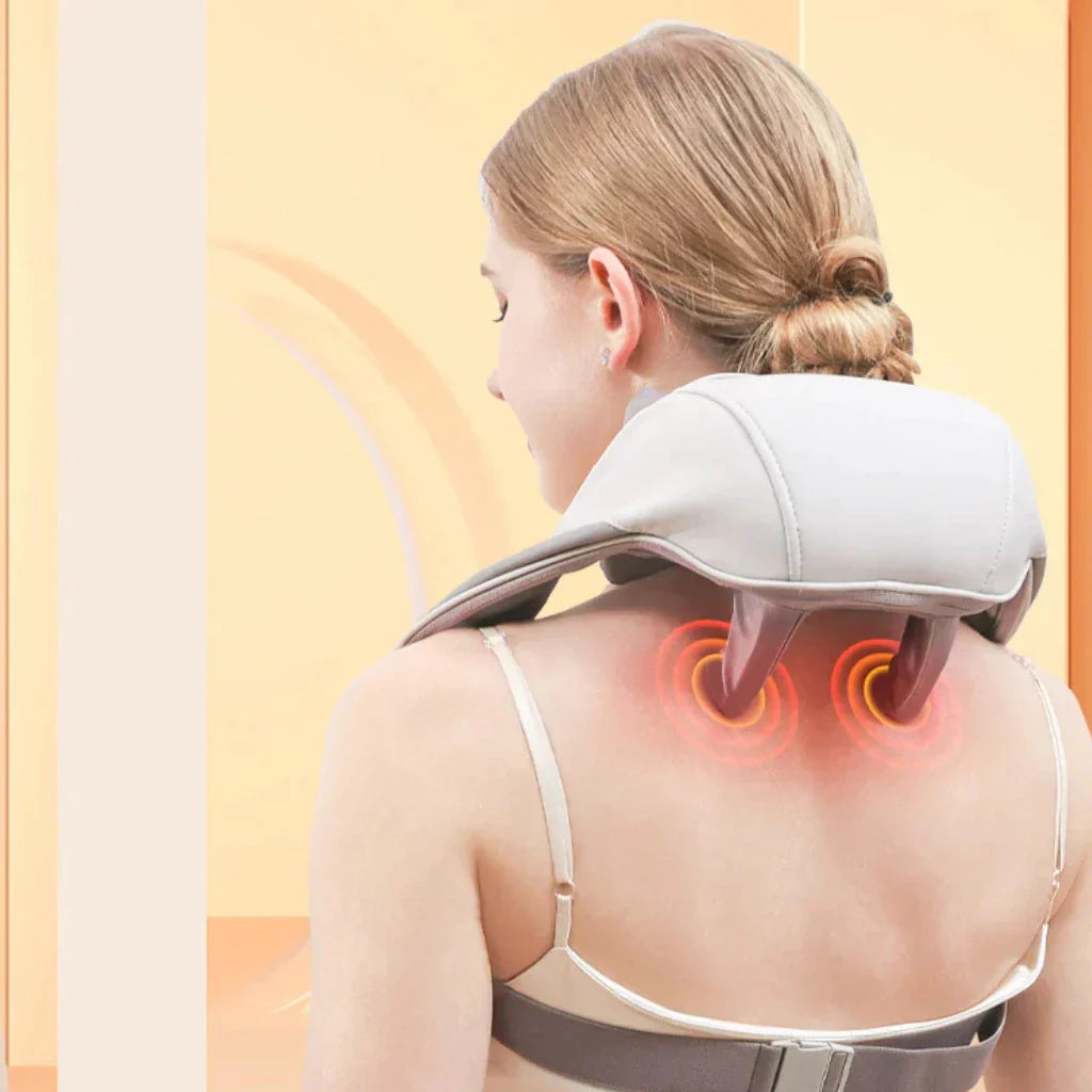 Massageador de Pescoço Inteligente Sem Fio com Compressão