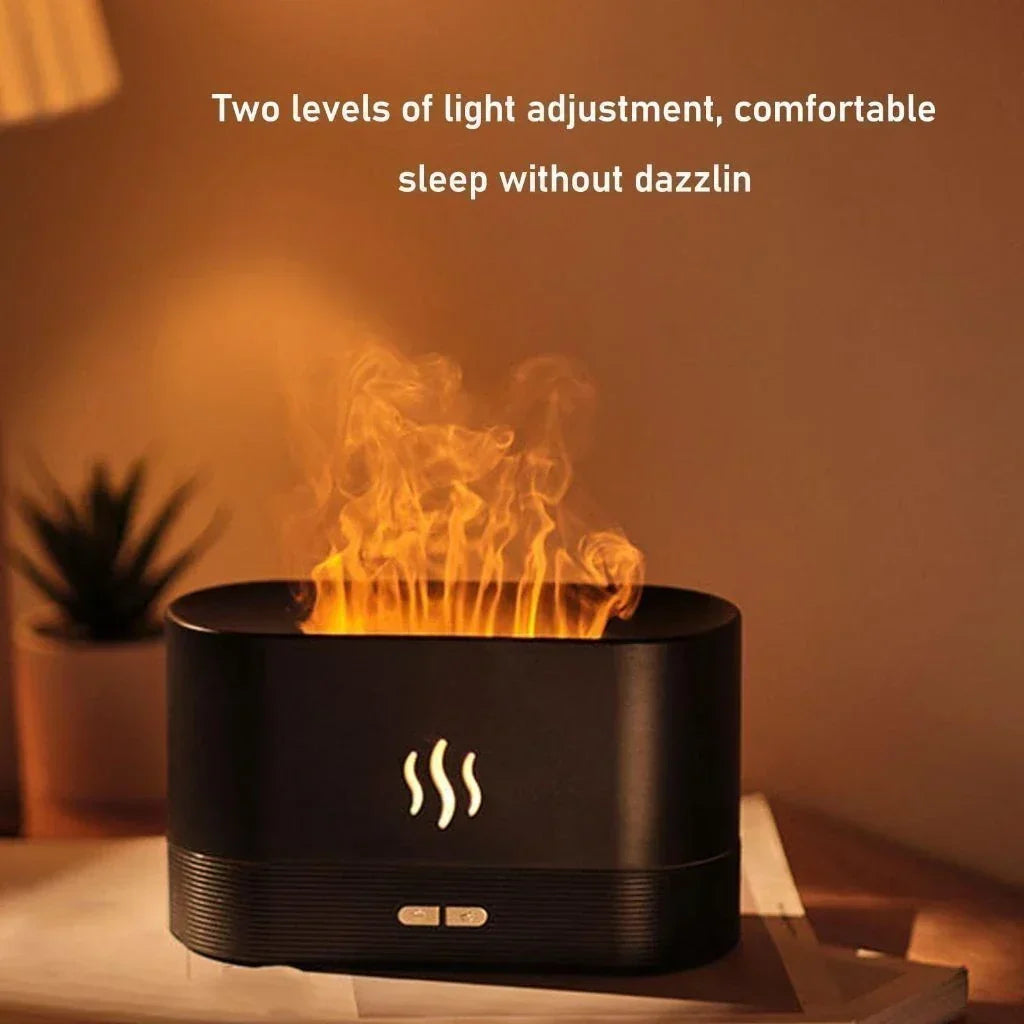 Umidificador de Chama com Luz LED de 7 Cores